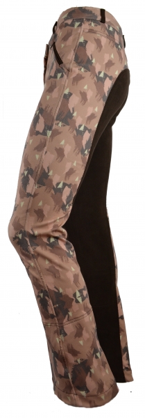 Damen Jodhpurreithose  "Camouflage Print" in Braun Größe 44